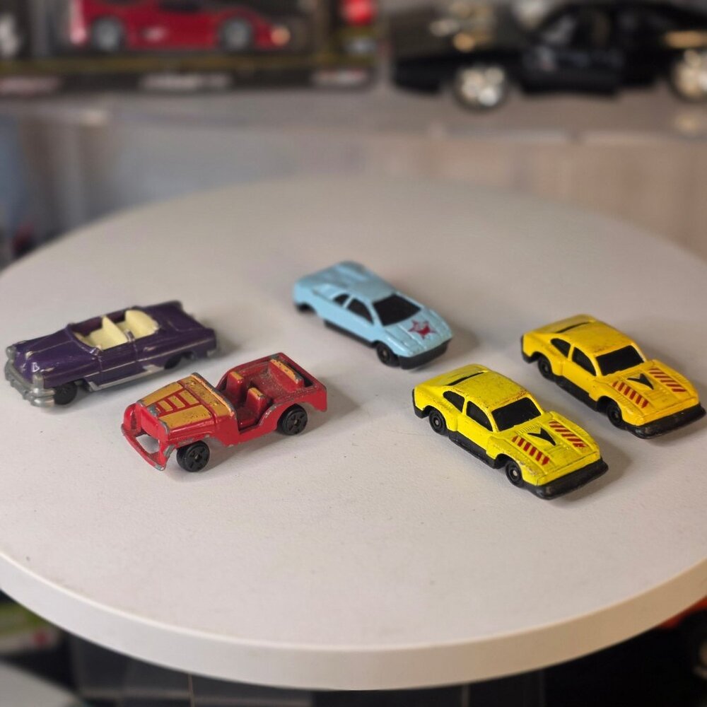 Vintage HO Scale 1/87 Diecast Cars Lot of 5 Tootsietoy Style Played China